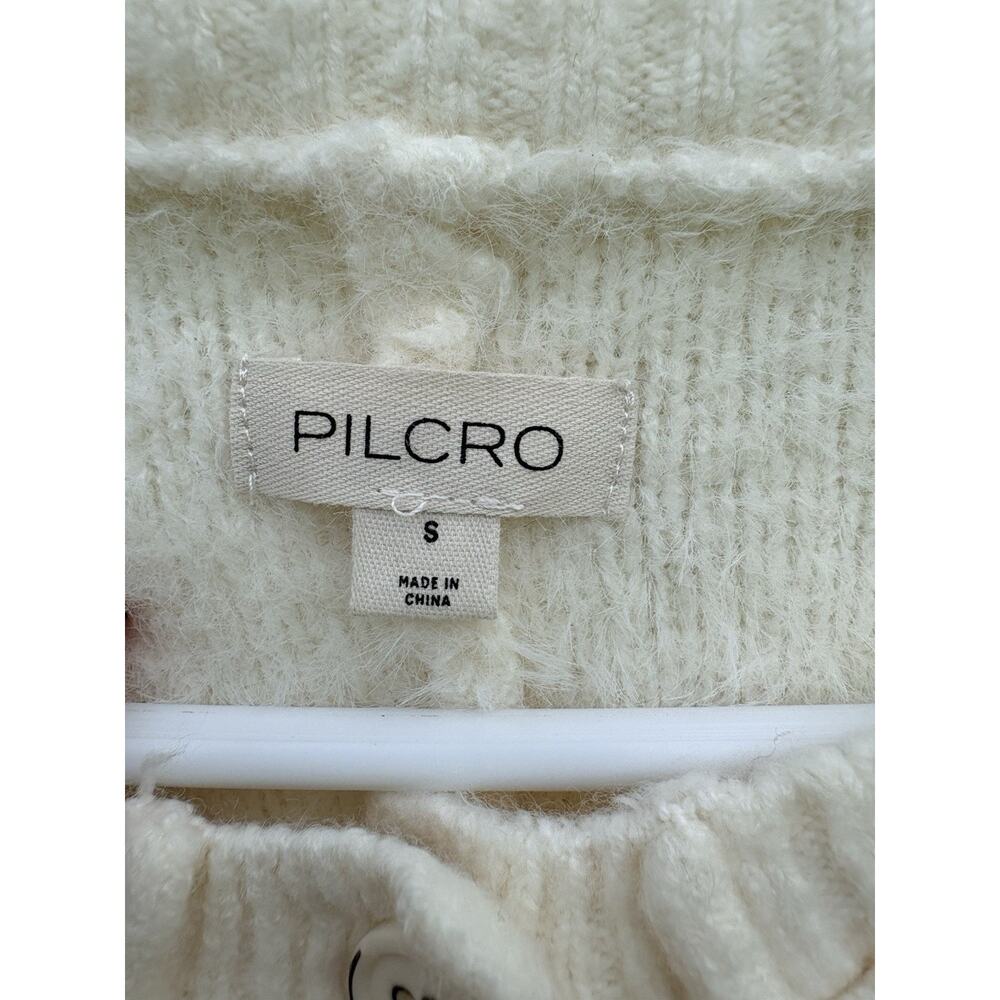 Pilcro Cardigan Sweater Ivory Wool Blend Ultra-soft Womens S Roll Cuff Lagenlook - Picture 4 of 4
